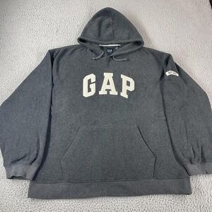 VTG GAP Sweater Mens XXL Grey Fleece Athletic Sweats Hoodie Pullover 90s Y2K